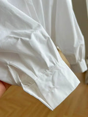 High Quality Long Sleeve Loose Vintage Plain Short Shirt