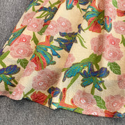 Elegant Vintage Office Long Dress Women Summer V Neck Sleeveless Print Floral Luxury Dress Evening Party Birthday Dresses