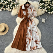 Chic Single Breasted Spliced Elegant Korean Fashion Fairy Sexy High Waist Vestidos Summer High Street Women Vacation