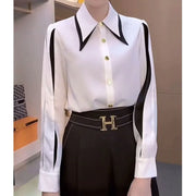 High Quality Big Pointed Collar Lantern Long Sleeve Shirt