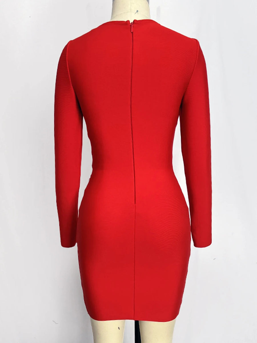 Sexy V Neck Mesh Long Sleeve Luxury Shiny Diamond Bodycon Mini Dress Elegant High Quality Black / L Sexy V Neck Mesh Long Sleeve Luxury Shiny Diamond Bodycon Mini Dress Elegant High Quality Black / L