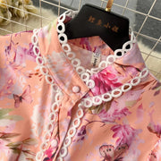 High quality floral print long sleeve long bohemian loose dress