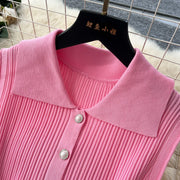 SINGREINY 1950s Ribbed Knit Dress Sleeveless Lapel Belt French Ins Chic Spring Summer Celebrity Style Feminine A-line Long Dress