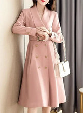 Elegant long-sleeved double-breasted and high-quality dress