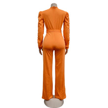 Elegant Hollow Out Turtleneck Long Sleeve Slim Fit Jumpsuit with Belt High Quality