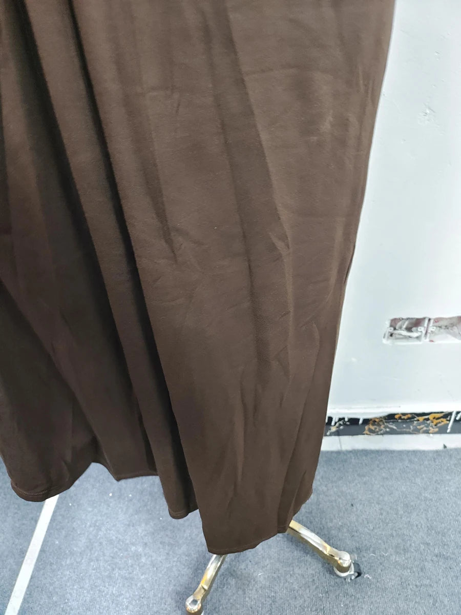 French retro round neck, short sleeve, high waist, straight dress with high-quality spliced metal pins