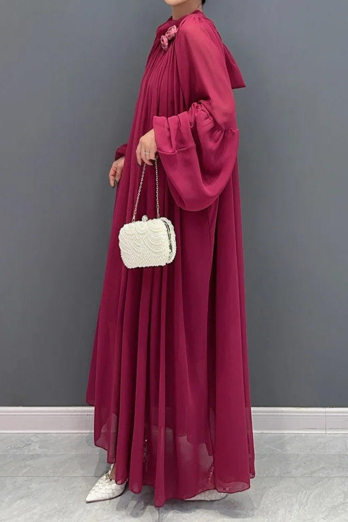 High Quality Round Neck Vintage Elegant Long Sleeve Dress