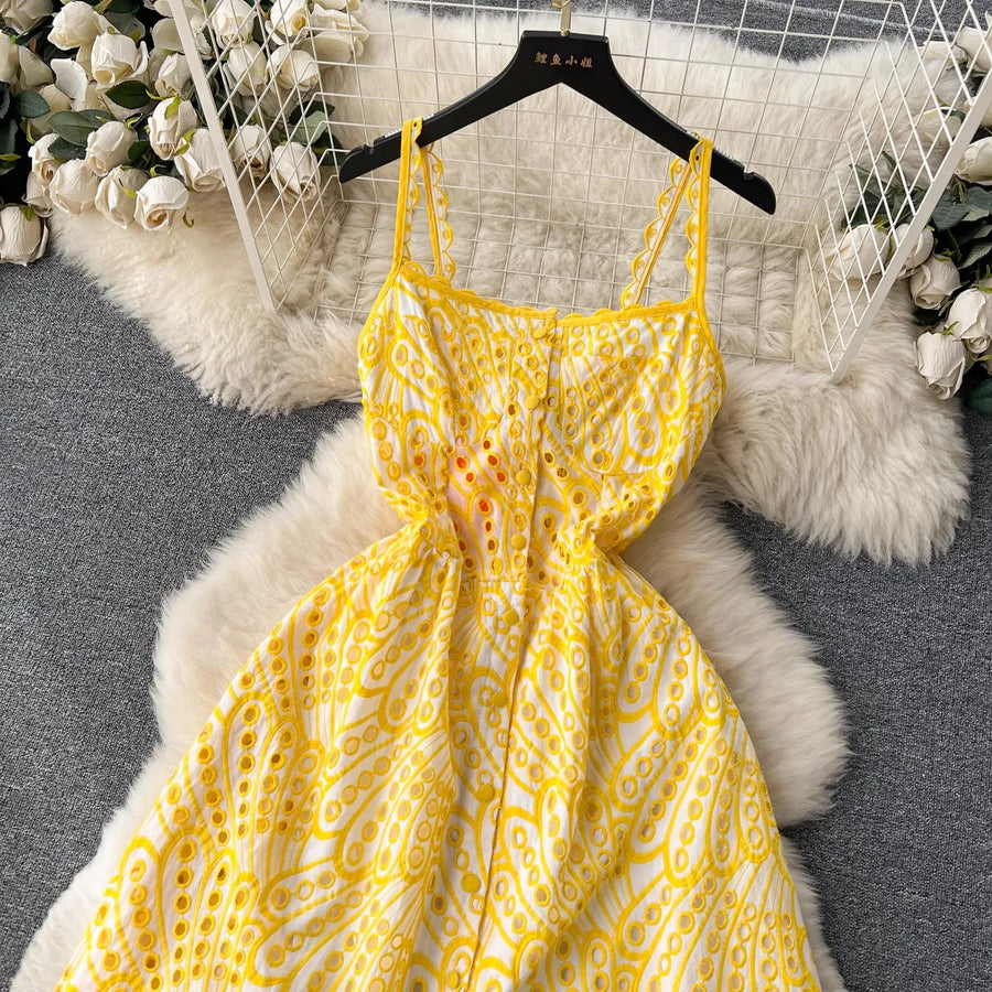 cute spaghetti strap summer dresses Summer Dress for Women Spaghetti Strap Smocked Built In Bra Sundresses Floral Sleeveless Above the Knee Cute Mini Dresses Blue S