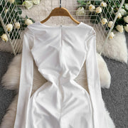Celebrities Metal Buckle Square Collar with Chest Pad Dress Women's High-end Lace Splicing Mesh Yarn Streamer Elegant Long Dress