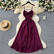 Elegant off-the-shoulder dress with a slit, sexy, openwork, plain, French-style, fashionable, stretchy, fitted, high-quality