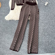 Three-piece sets knitted cardigans + high quality elastic long pants.