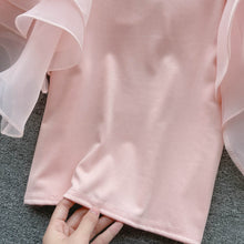 High Quality Mesh Sexy Ruffle Patchwork Tops