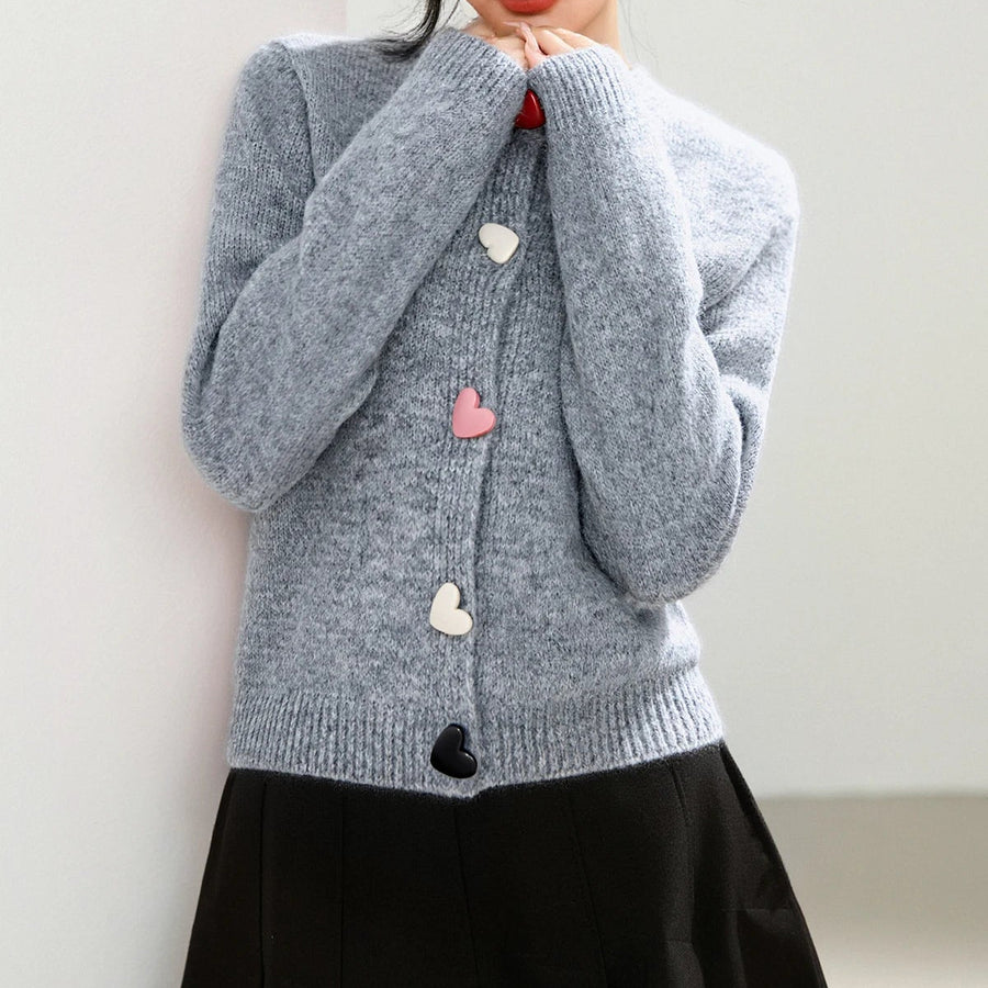 Elegant round neck long sleeve office knitted sweater high quality