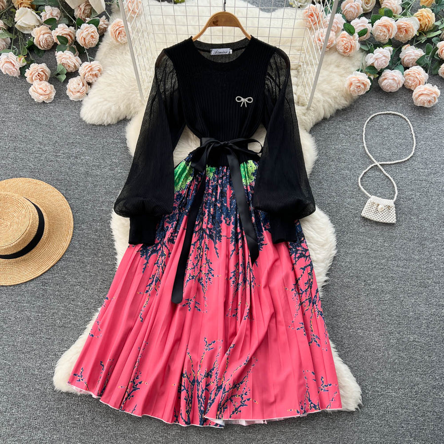 mesh lantern sleeve lace dress Aliao Plus Size Paisley Embroidered Sheer Lace Dress, Lantern Sleeve Mesh Dress, Suitable For Work, Vacation, Wedding Season, Elegant Women's Clothing Spring
