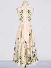 Elegant Sleeveless High Waist Dresses with Print and High Quality Bows