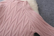 2 Piece Sets Knitted Tops Knitted Suit Wide Leg Pants High Quality