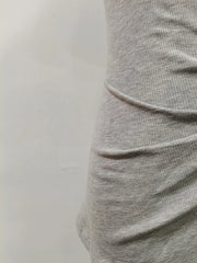 Casual plain pleated patchwork round neck short sleeve t-shirts with spliced metal buckle