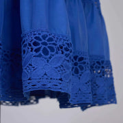 Quality Organza Midi Hollow Out Dresses Women's Half Sleeve Summer Embroidery Lace Evening Party Short Dress Shirt Lady