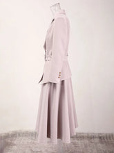 Quality Irregular Belted Jacket+Pleated Skirt 2 Piece Set