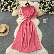 Chic Single Breasted Spliced Elegant Korean Fashion Fairy Sexy High Waist Vestidos Summer High Street Women Vacation