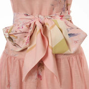 Plus size printed strappy dress with high waist, high quality midi style