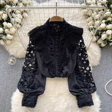 High Quality Pearl Long Sleeve Embroidered Blouse