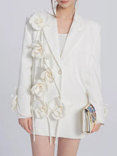 High Quality Solid Color Long Sleeve Three D Flower Spliced Blazers