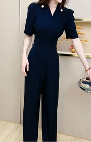 New Arrival Fashion Workout Sexy V-neck Buttons Fitness Sports Romper Jumpsuit for Women Summer Ladies Fmelae