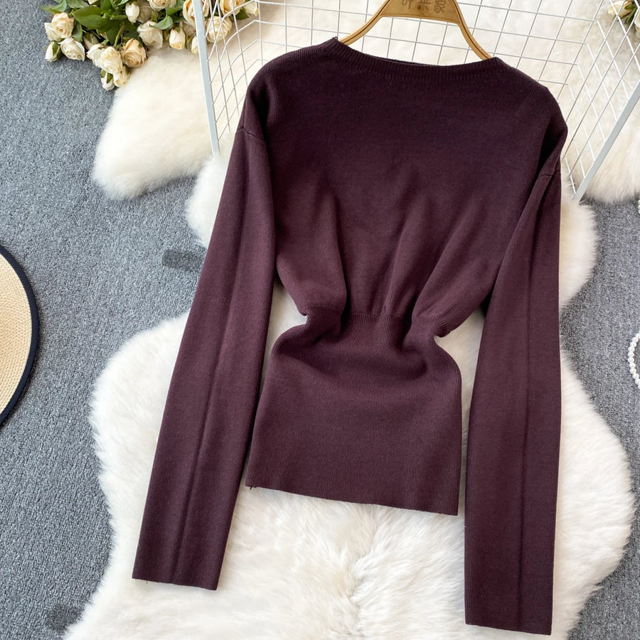 Women Elegant Office Two Piece Sets Autumn Winter Long Sleeved Standing Neck Sweater Top High Waist Slim A-line Long Skirt Suits