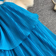 Women Long Dress Cake Dresses A Line Vestidos  Streetwear V Neck Short Sleeve Elegant Party Work Slim Fit Casual Summer