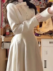 French senior princess style wear suit women's autumn design feeling bow jacket waist and thin skirt