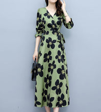 High-quality elegant temperament print long-sleeved dress