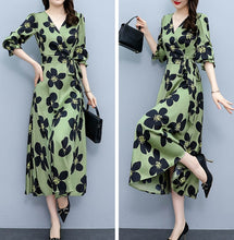 High-quality elegant temperament print long-sleeved dress