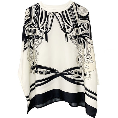 High Quality Button Down Batwing Sleeve Silk Blouse