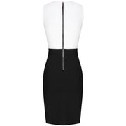 sleeveless bodycon dress with mesh insert in various colors