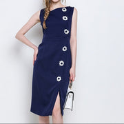 Women Summer Elegant Pencil Dress Festa High Quality Vintage Office Party Robe Femme Sleeveless Designer Tank Vestidos
