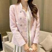 Elegant Vintage Double Breasted Pearls Jacket