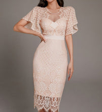 High Quality Lace Elegant Bodycon Solid Color Bodycon Dress