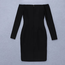 Black Long Sleeve Off Shoulder Bodycon Dress