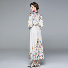 High Quality Ankle-Length A-Line Long Sleeve Print Elegant Dress