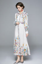 High Quality Ankle-Length A-Line Long Sleeve Print Elegant Dress