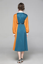 High quality long-sleeved satin dress in various colors