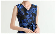 High Quality Vintage Sleeveless Floral Elegant Dress