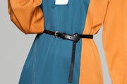 High quality long-sleeved satin dress in various colors