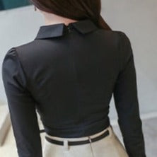 Quality High Waist Pencil Skirts and Long Sleeve Black Shirts 2 Piece Set