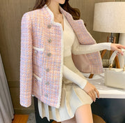 Elegant Vintage Double Breasted Pearls Jacket