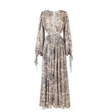 High Quality Long Sleeves Floral Vintage Maxi Dress