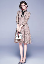 High Quality Vintage Bowknot Sleeves Lace Dress