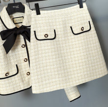 elegant two-piece set, skirt+long-sleeved coat