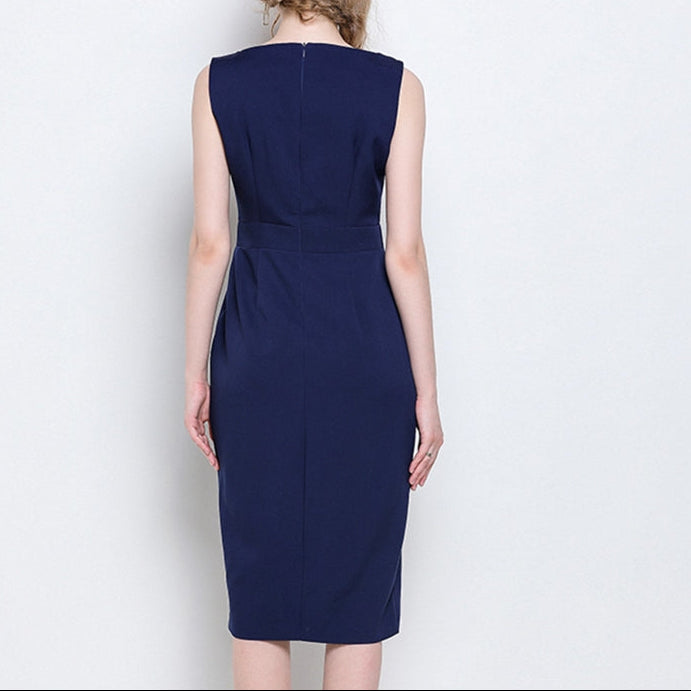 Women Summer Elegant Pencil Dress Festa High Quality Vintage Office Party Robe Femme Sleeveless Designer Tank Vestidos